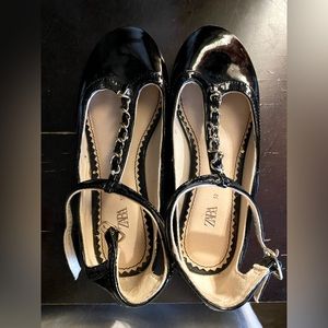Black Zara MaryJane Tstrap shoes